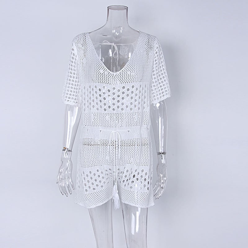 Knitted Women's Swimsuit Bikini Coverall One-Piece